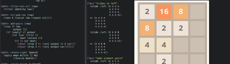 Clojure 2048 at the dojo